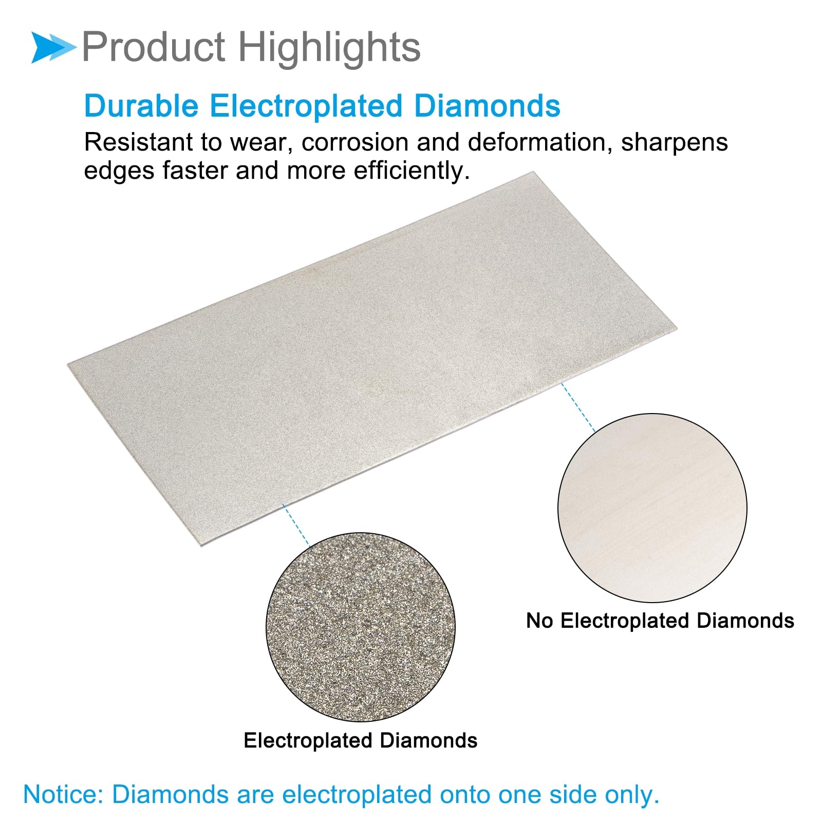 CoCud Diamond Whetstone Sharpening Stone, 150 Grit 240 Grit 6.69" x 2.95" Total Size, Sharpener Abrasive Tool - Image 4