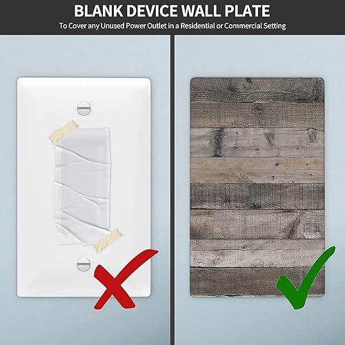 Miniatura 6 de Cubierta decorativa de madera gris rústica para interruptor de luz en blanco, placa decorativa de pared gris de 1 cuadrilla, placa de pared para