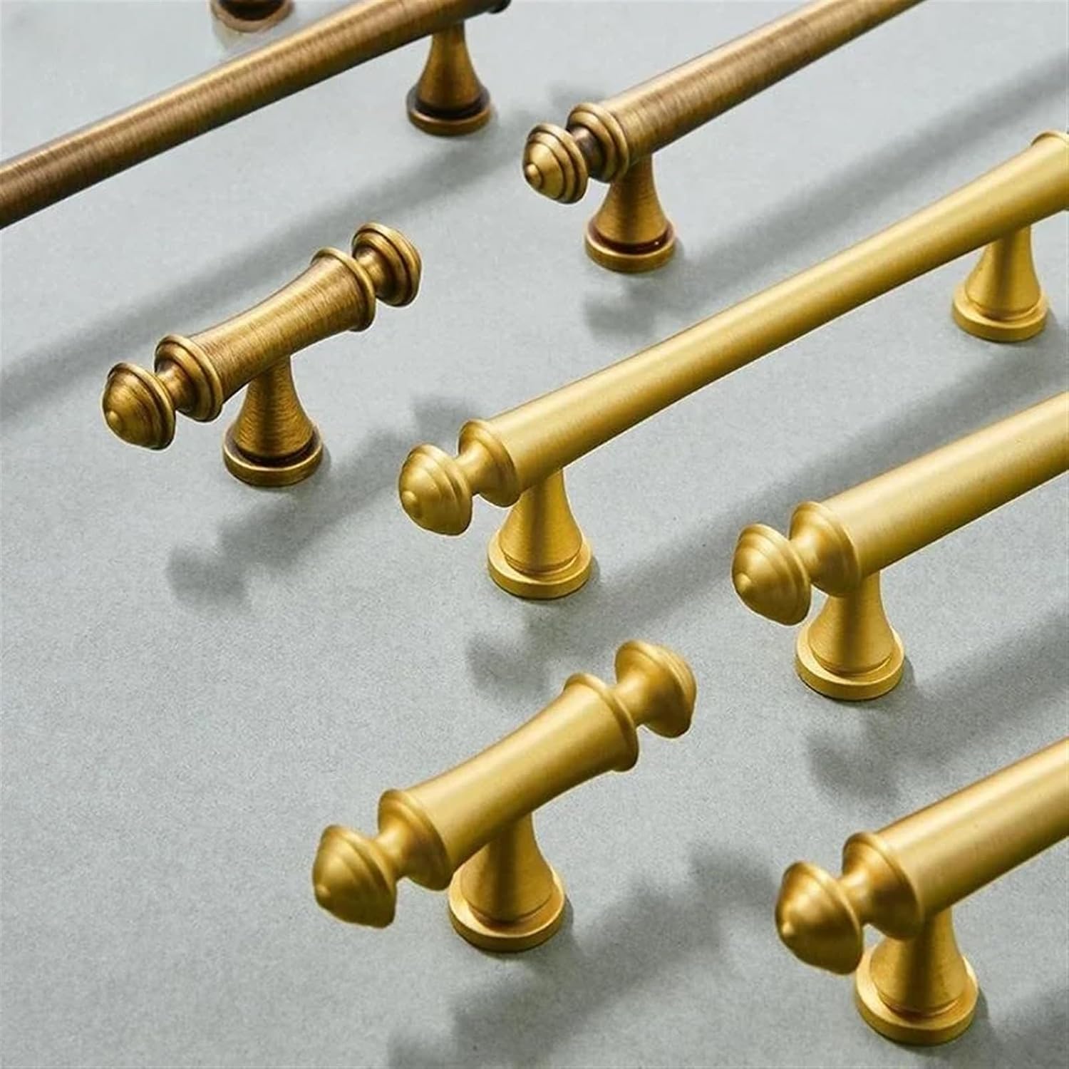 Solid Vintage Brass Cupboard Kitchen Pulls Wardrobe Furniture Knob Copper Drawer Cabinet Handles European Handles for Furniture 1Pcs (Color : Brass 96mm)