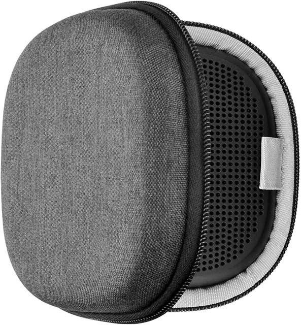 Geekria Shield Case Compatible with Bose SoundLink Micro Small Portable Bluetooth Speaker, Replacement Protective Hard Shell Travel Carrying Bag with Cable Storage (Grey)