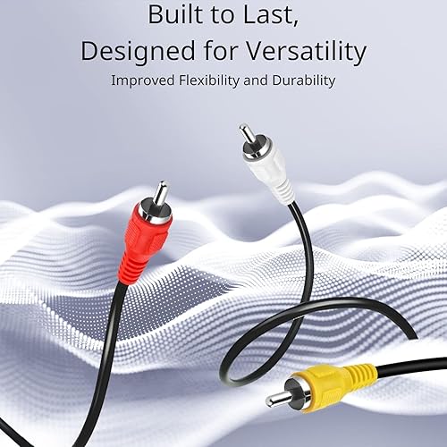 Vista 16 de TNP - Cable RCA AV de 30 pies – 3 conectores RCA macho a macho – Cable de video compuesto blindado doble para TV, VCR, DVD, satélite, receptores