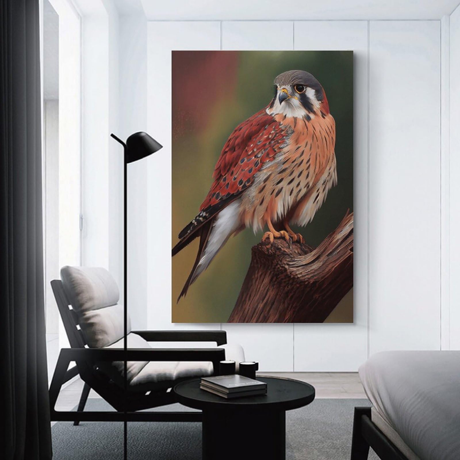 Junmoney Hanging Wall Art American Kestrel Bird, 20x30inch(50x75cm), for Wall Displays, Bedrooms Or Room Updates, Wall Decor Suited to Curated Displays