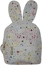 White Fur Rabbit Ears Backpack for Kids Cute Dotted School Bag for Girls & Boys Soft Plush Backpack for Toddlers & Primary School Children (White)