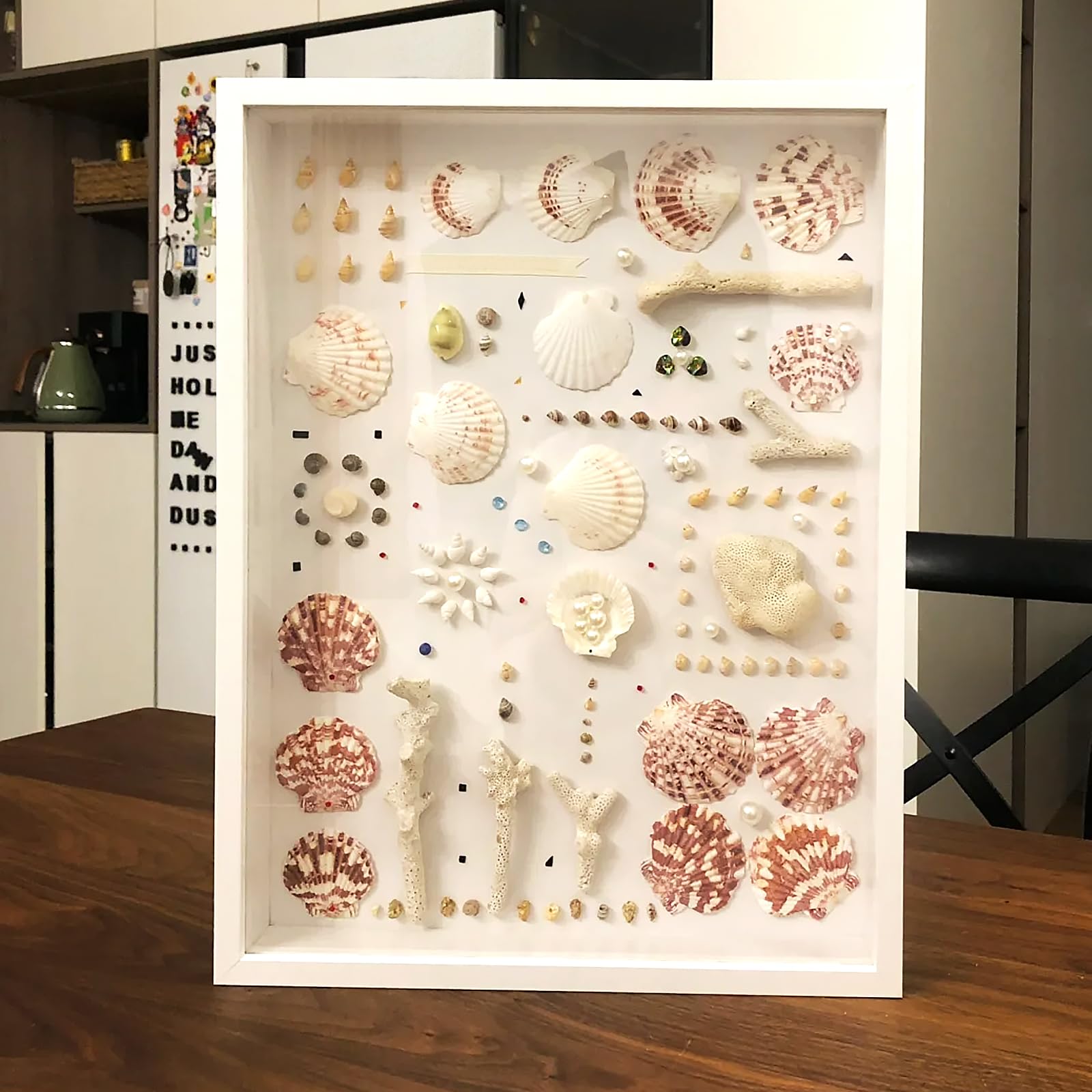 48 Pièces Coquillages de pétoncles Coquillages naturels, 3cm - 5cm Blanc et Rose Coquillages pour Mariage décoration Plage thème fête, réservoir de Poissons et Vase Remplissage