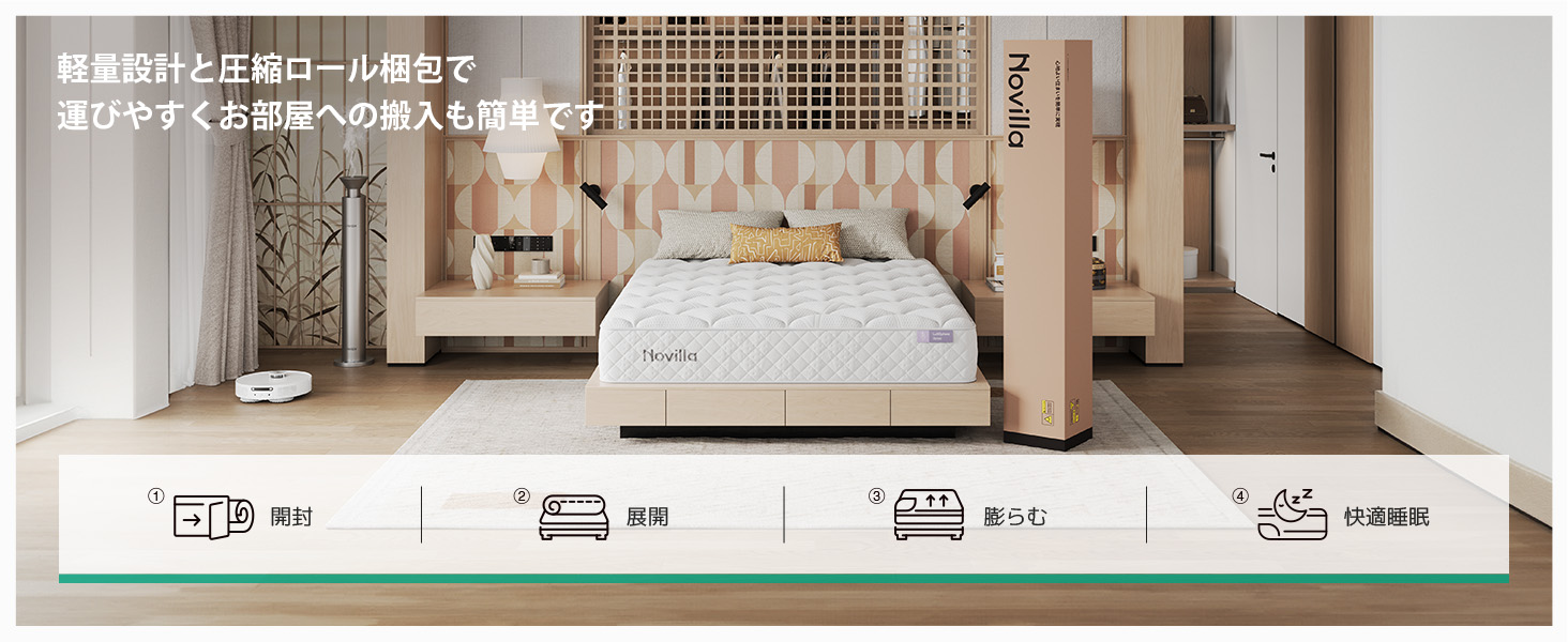 Amazon.co.jp: 【Lavender マットレス】 Novilla マットレス ダブル