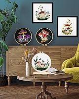 Vista 40 de Embroidery Kit for Adult for Beginners, 5 Sets Black Cat and Flower Embroidery Kit for Beginners Include Embroidery Cloth Hoops Threads for Craft