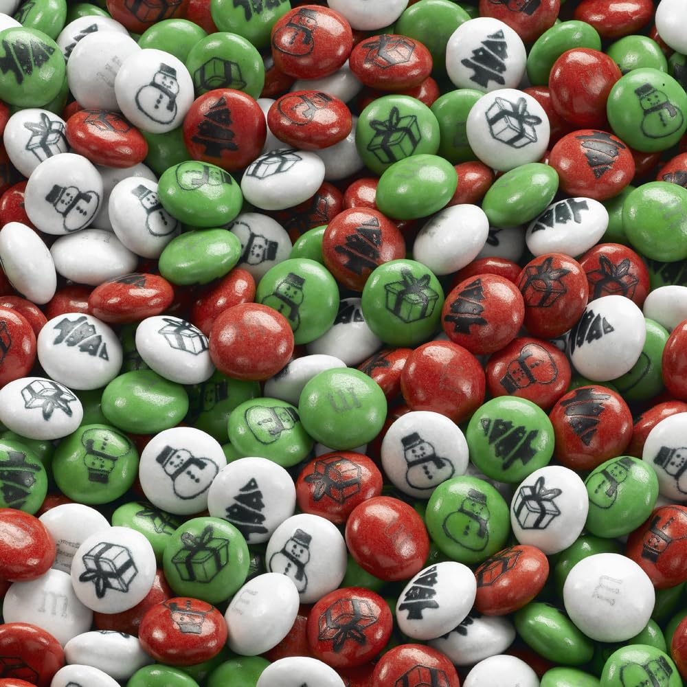 M&M'S COLLECTION Schoko-Beutel lose, 1,5 kg, Milchschokolade, Weihnachten, Rot, Grün und Weiß, ca. 1500 Stück