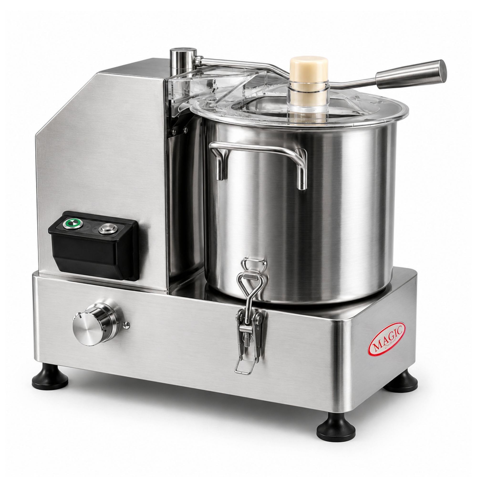 Picadora de Alimentos Industrial. Trituradora Profesional Acero Inoxidable | Procesador de Alimentos Comercial con Enchufe EU ,1800W, Control de Velocidad, Tapa de Seguridad y Cuchillas 4Cr13