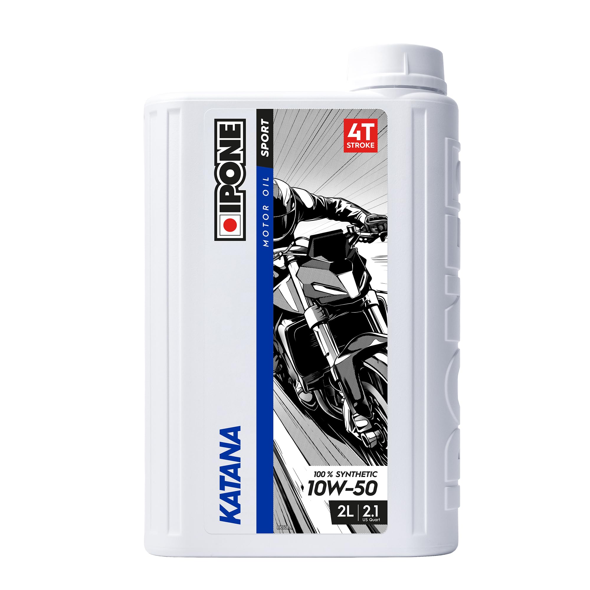 IPONE – Huile Moteur Moto 4 Temps 10W50 Katana – Bidon 2 Litres - 100% Synthétique - Gamme Sport -Très hautes performances -Passages de vitesses souples et rapides -Protection à hauts régimes moteur