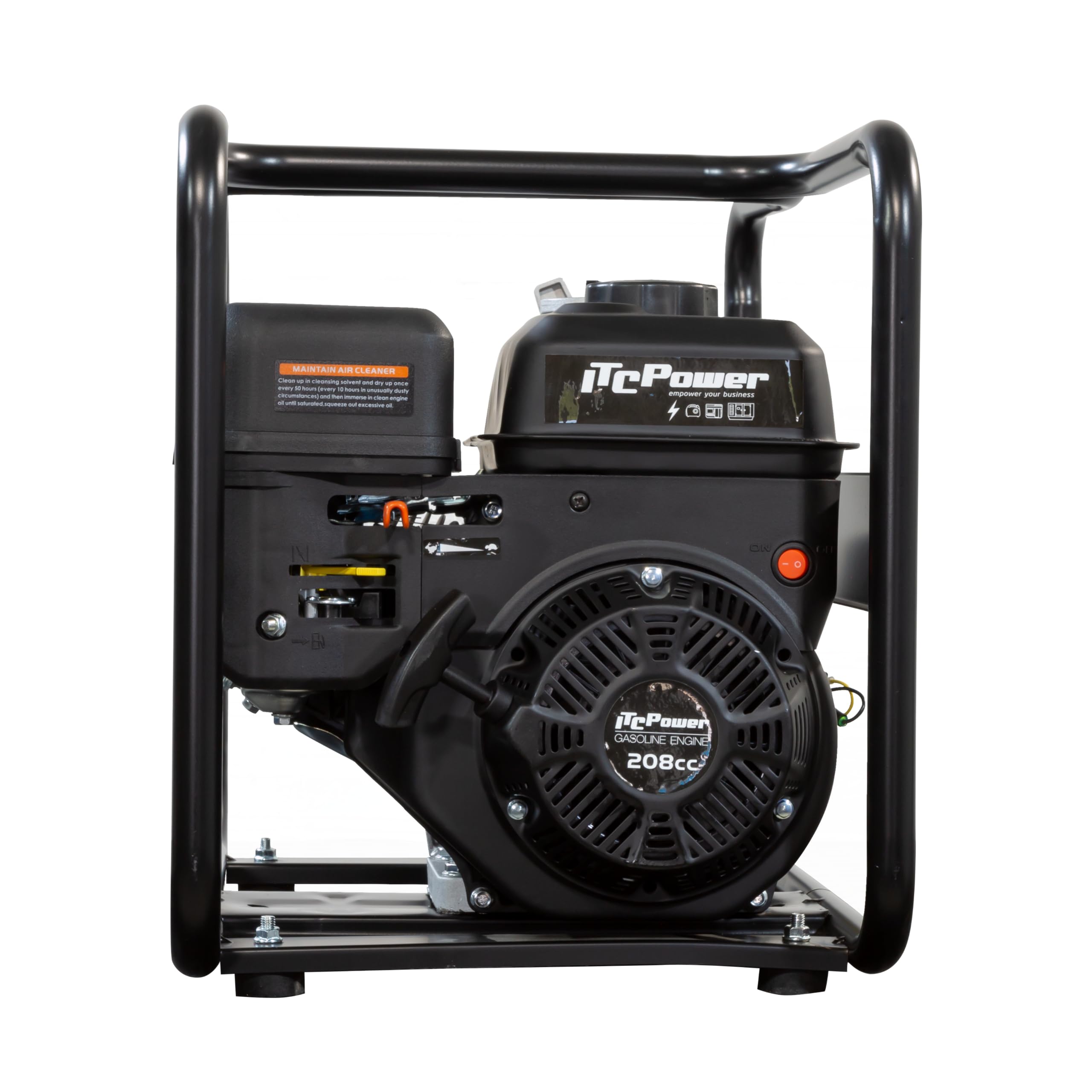 ITCPOWER Motobomba Gasolina 4780W Caudal 60 m³/h para Agua Limpia - Bomba Agua 1000 L/min con Altura 30 m - Ligera con Sello Mecánico Resistente - Cuerpo Inyección Aluminio y Paso 9 mm