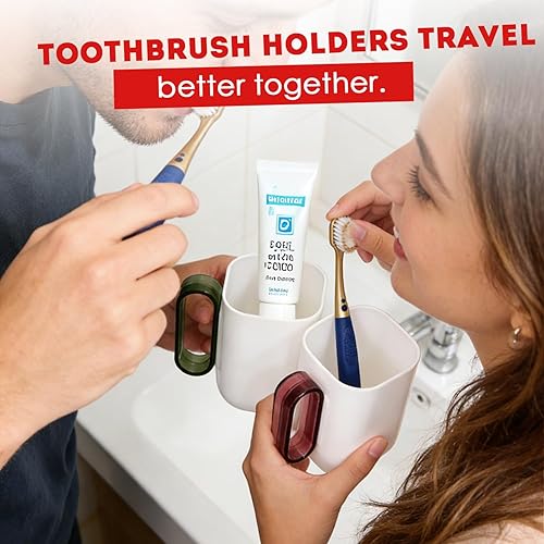Vista 5 de Travel Toothbrush Holder,Toothbrush Holder and Rinse Cup with Handle Toothbrush Travel Case,Multifunctional Toothbrush Cup,Large Capacit Travel