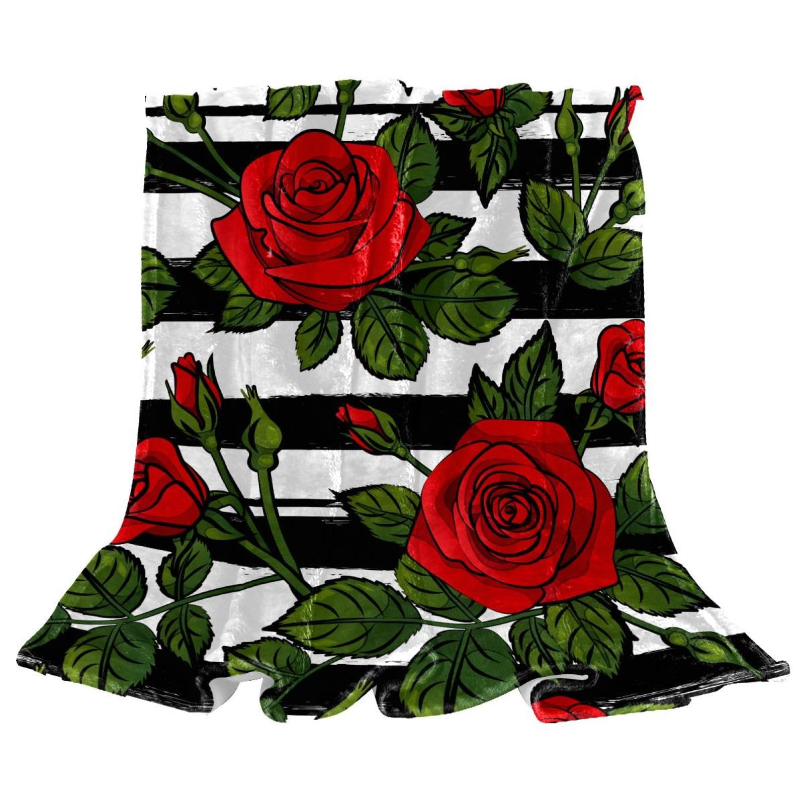Couverture polaire roses rouges de qualité supérieure pour lit 150x130