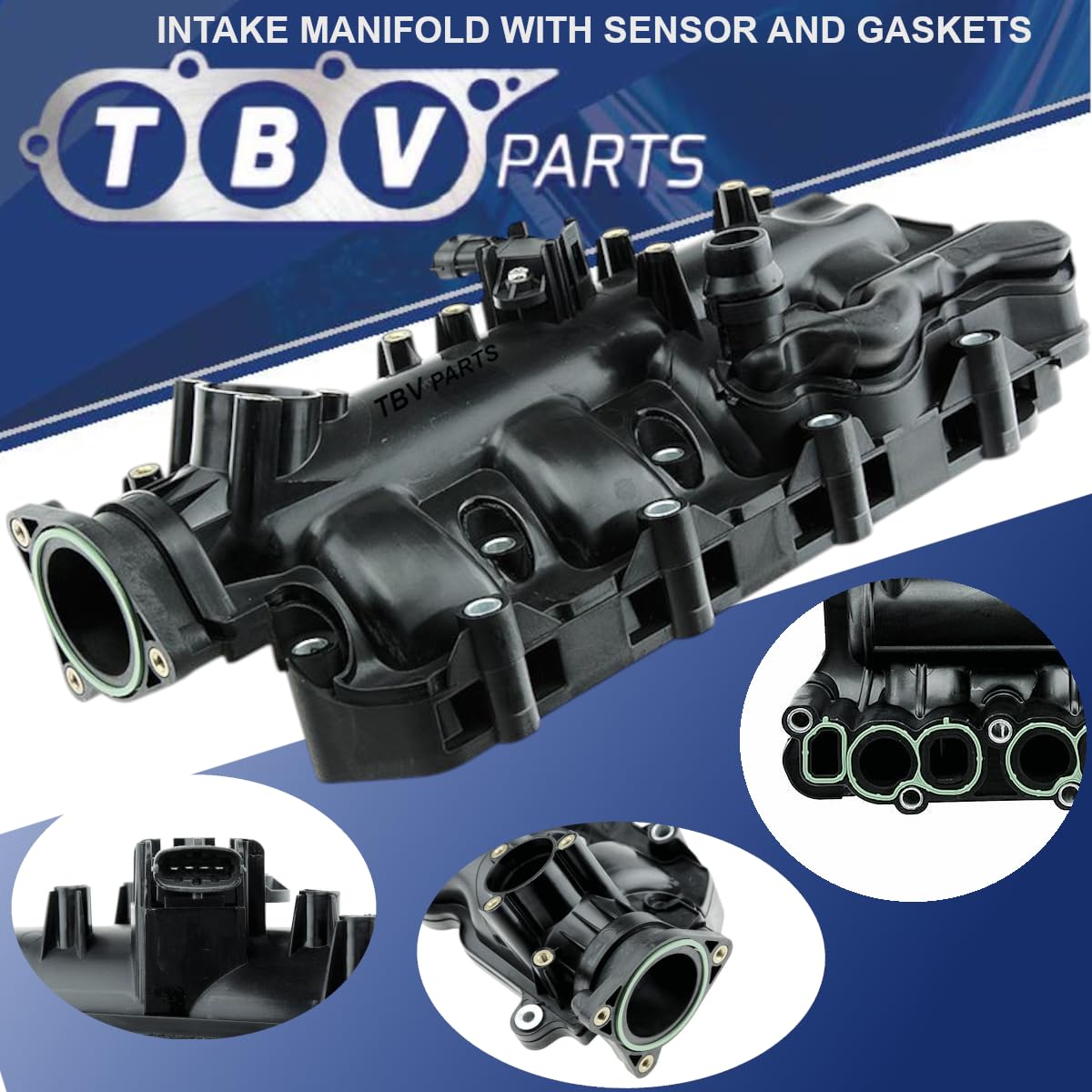Collettore di Aspirazione con Sensore e Kit Guarnizioni per Motori 1.6 Multijet/JTDM – Riferimenti OEM 55211876 55214435 55229188 55231272 55243670 55259084