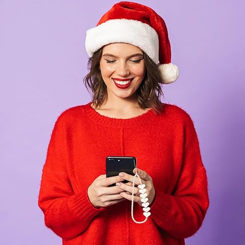 Miniatura 7 de Copkim 3 piezas de dijes estéticos con cuentas para teléfono, cadena de perlas y corazón, correa de muñeca Y2K para teléfonos, lindos accesorios