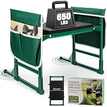 Garden Kneeler and Seat for Seniors &ndash; Heavy Duty Anti-Tip Gardening Stool | Foldable Garden Bench with Widened Thick Soft Kneeling Pad, Sturdy Handles, Gardening Gifts for Women Men Mom (Green)