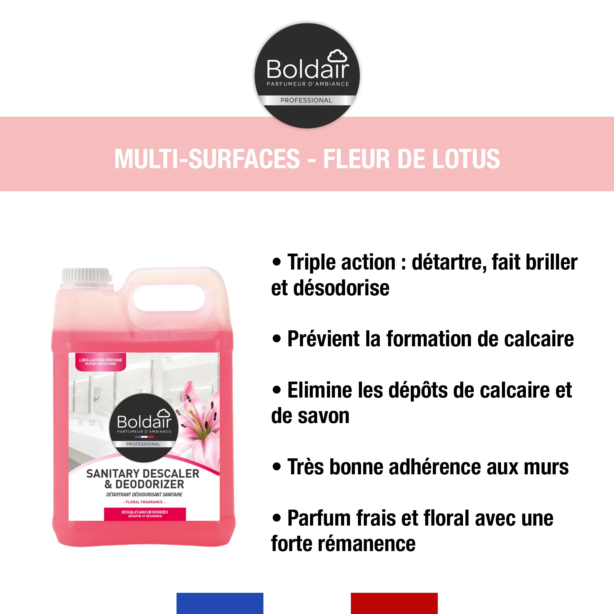 Image secondaire de BOLDAIR Détartrant et Désodorisant Sanitaire Floral - 5L - Triple Action