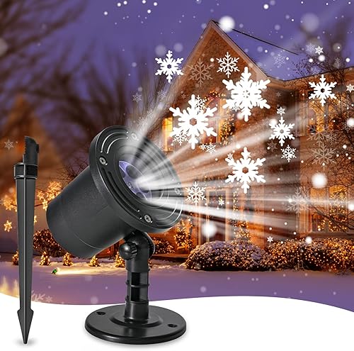Proyector de copo de nieve de Navidad para exteriores, luces de copo de nieve, luces de proyección de nieve para interiores para Navidad,