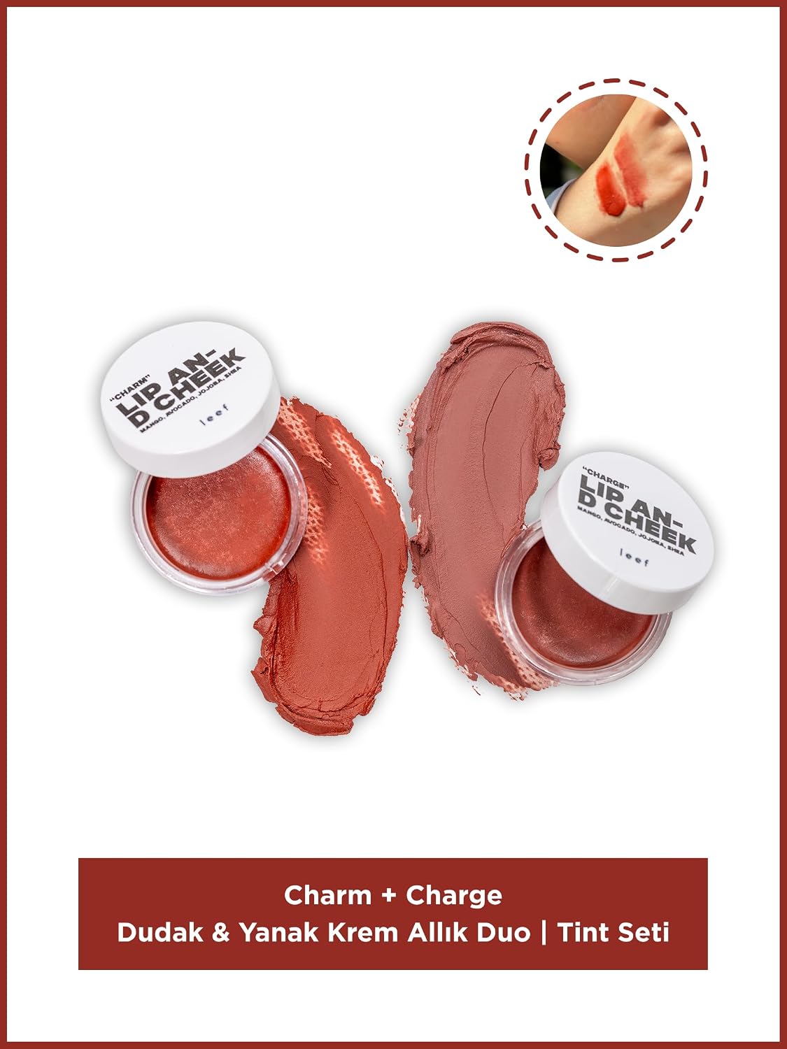 Lip & Cheek Balm Set (Charm + Charge) | Dudak & Yanak Krem Allık Duo | Tint Seti