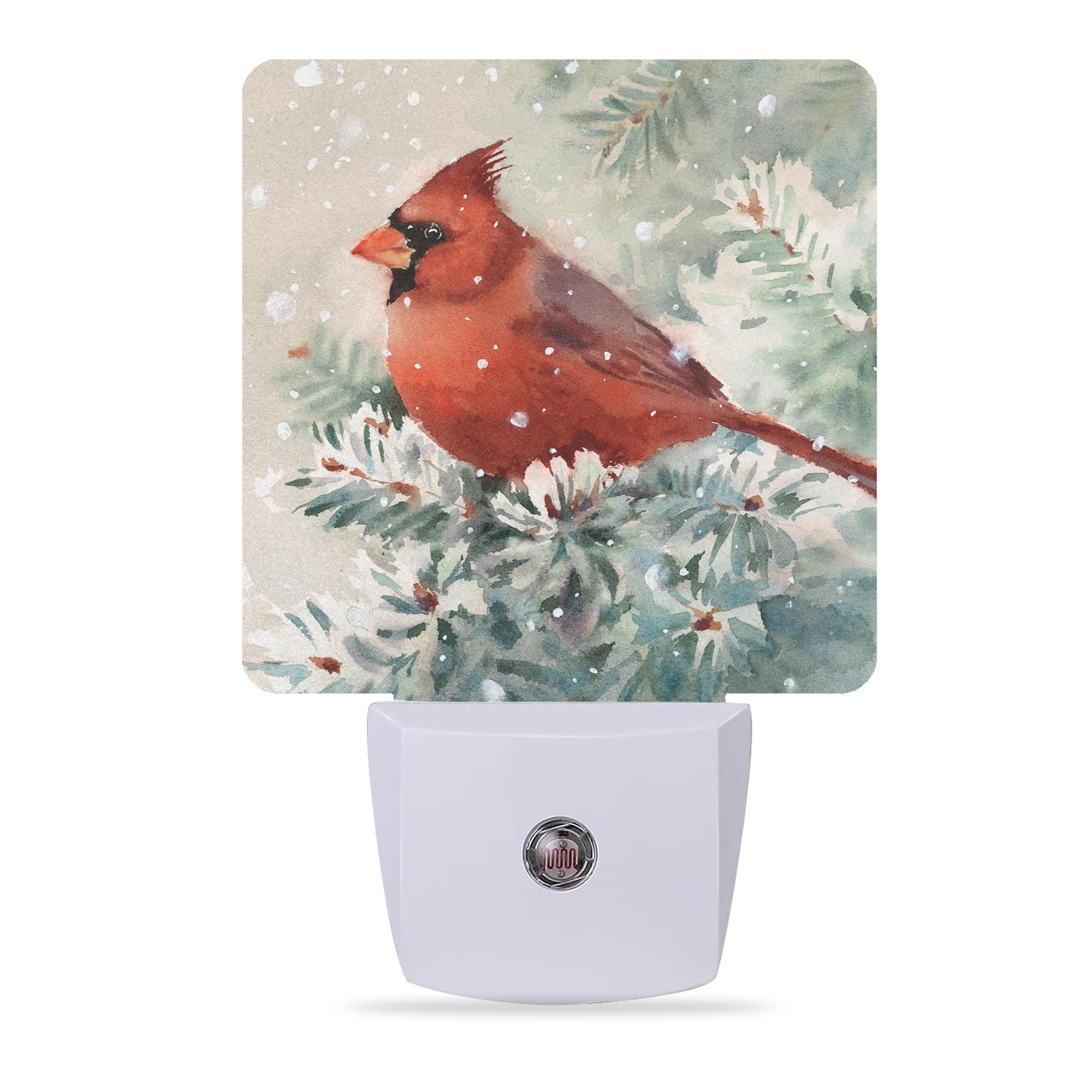 Night Lights Plug into Wall Red Cardinal Bird Night Lights Dusk to Dawn Sensor Led Lamp for Women Men,Led Lights for Stairway/Hallway/Bedroom,0.5W