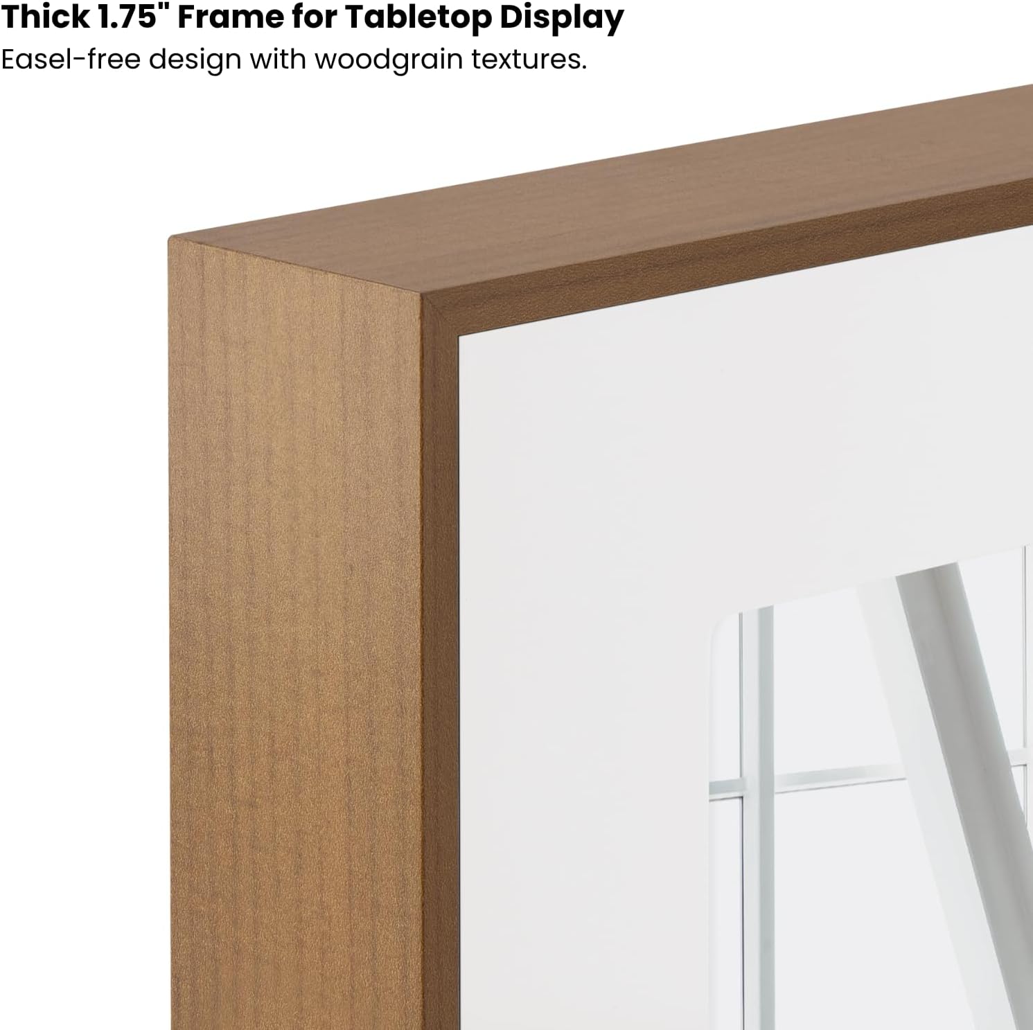 Torre & Tagus White Matted 8x10 Picture Frame Walnut Woodgrain, Engineered Wood Frame Gallery Mount Artwork Holder On Wall or Tabletop For Photos, Posters & Art Prints (Boulevard)