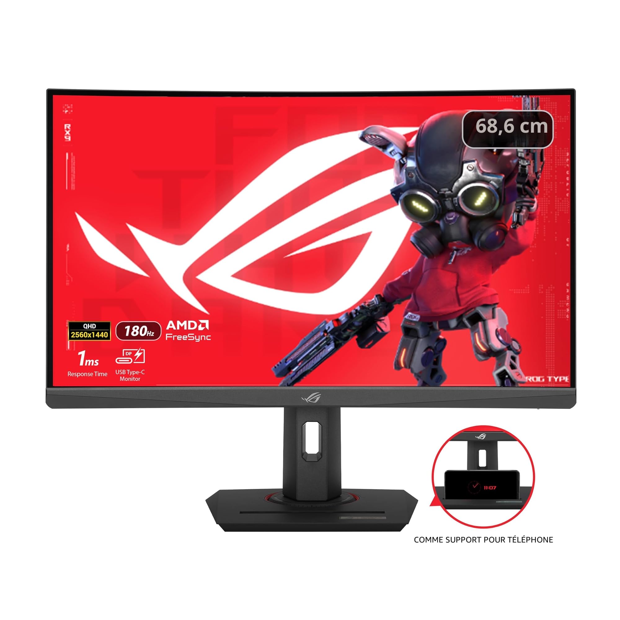 ASUS ROG Strix XG27WCS 27 Pouces 1440p 180Hz Écran PC Gamer Incurvé