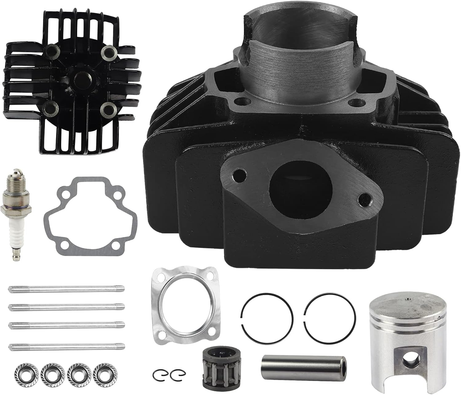 FLYPIG 60cc Big Bore Piston Gasket Kit Cylinder Head Piston Assembly for 1979-2017 Yamaha PW50 QT50 YF60S 4-Zinger YT60 Tri-Zinger 50cc 4J2-11311-01-00