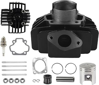 Flypig 60cc Big Bore Kit Cylindrical Piston Gasket Head Top End Set for Yamaha PW50 1981-2009