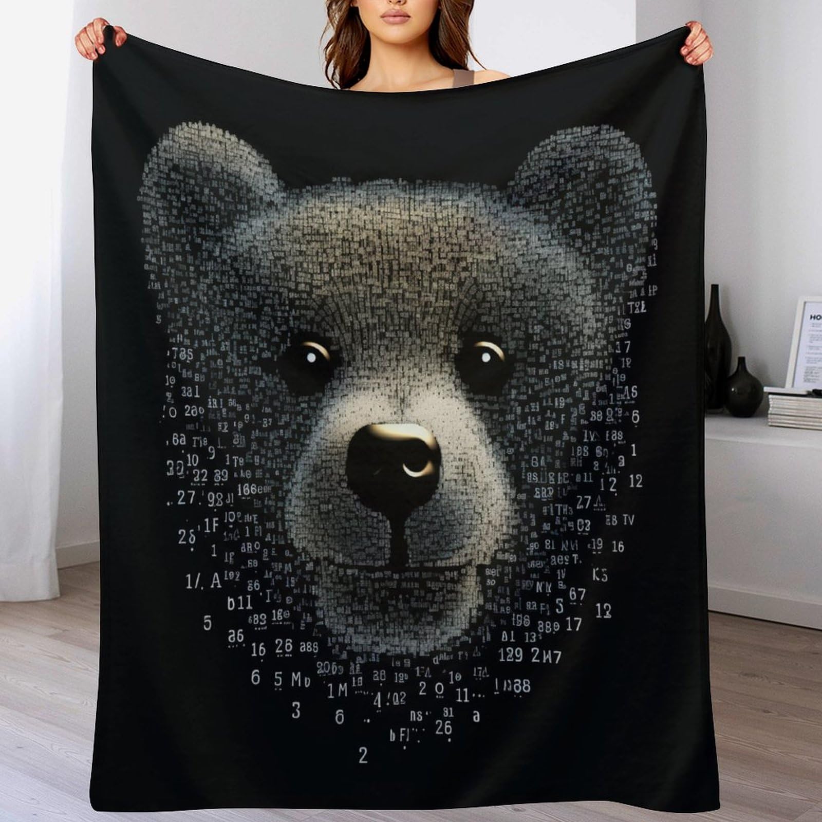 Couverture polaire ours en flanelle douce pour lit 180x200 cm