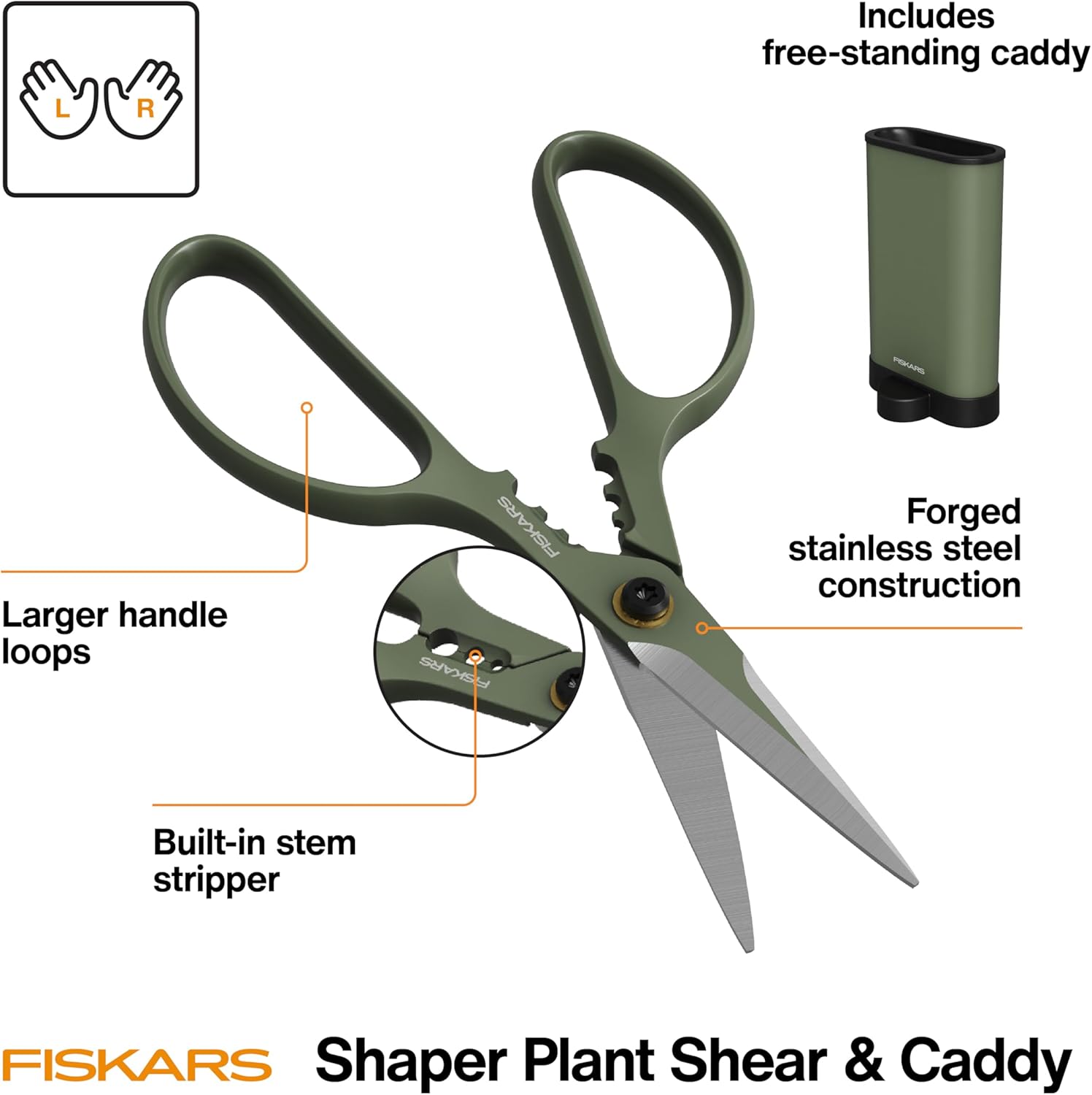 Fiskars Shaper Plant Shears, Plant Snip & Holder, Precision Indoor Gardening Shears, 6" - Image 2
