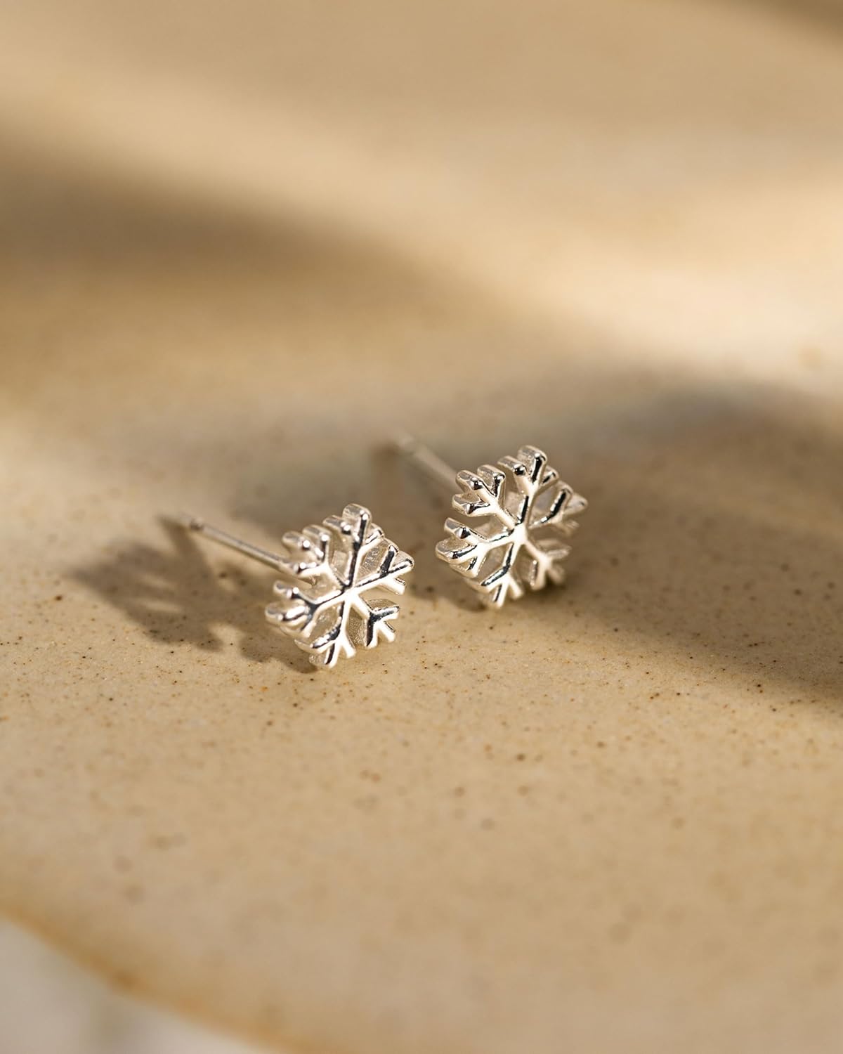 VRIUA Silver Snowflake Earrings for Women 14K White Gold Plated Dainty Christmas Earrings Winter Jewelry Holiday Gift for Her - Image 6