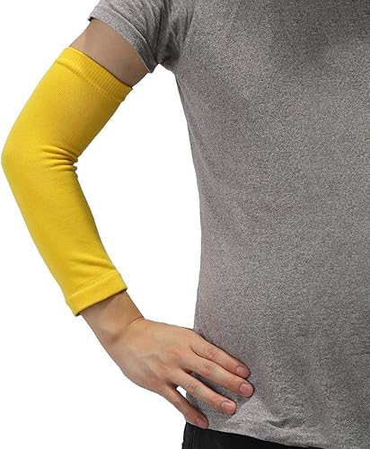 Miniatura 2 de uxcell Mangas de compresión transpirables para hombre, mangas de brazo con soporte para codo para deportes