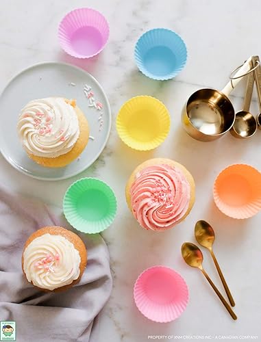 Miniatura 8 de by XNM Creations - Moldes de silicona de grado prémium para magdalenas y muffins (pastel), paquete de 24