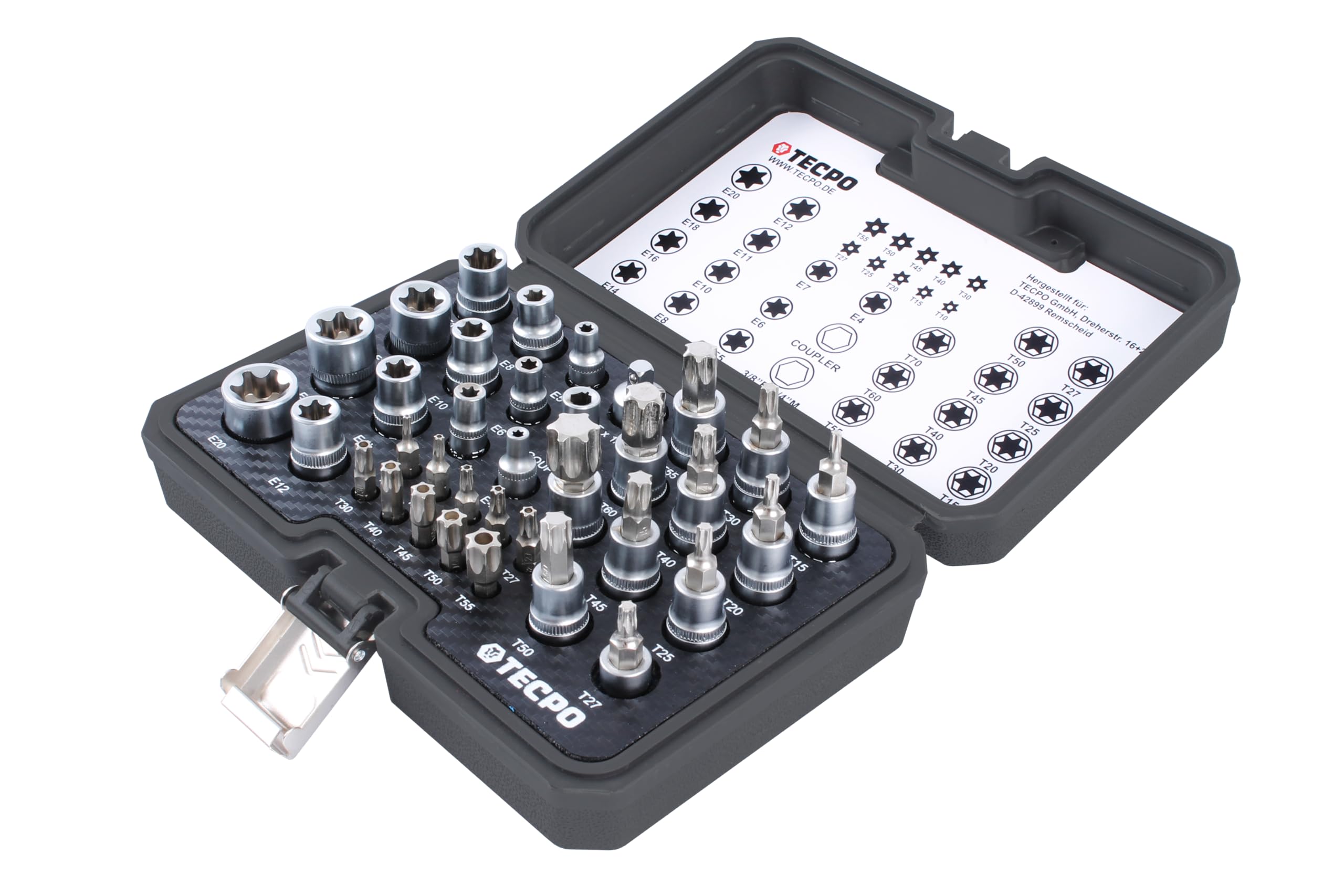 Alkan Steckschlüssel-Satz Für Torx Schrauben – 35-teiliges Set Mit E- Und T-Profilen, Aus Chrom-Vanadium-Stahl