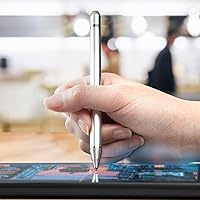 Vista 3 de BoxWave Lápiz óptico compatible con Google Pixel 7, AccuPoint Active Stylus, lápiz digital electrónico con punta ultra fina, color plateado metálico