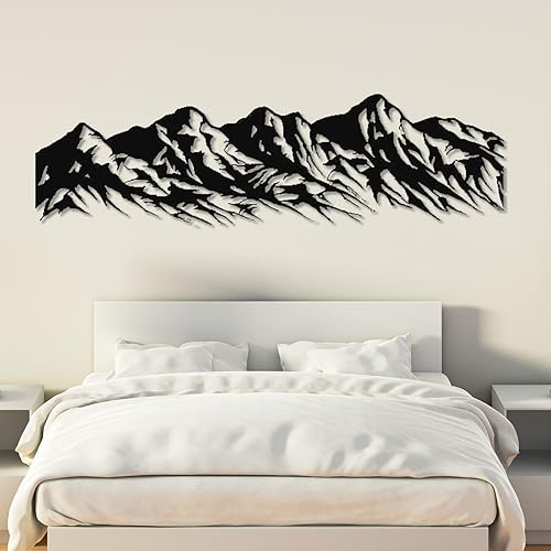 Decoración de pared de metal, arte de pared de montaña de metal, decoración de sala de estar, letrero de pared, arte de pared de metal, decoración