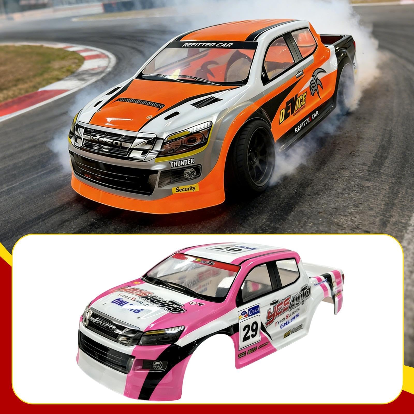 F Fityle Carcasas de carrocería para Coche RC Resistentes a 1/10, Accesorios de Repuesto Profesionales, Suministros, instalación Sencilla, Carcasas de, Rosa