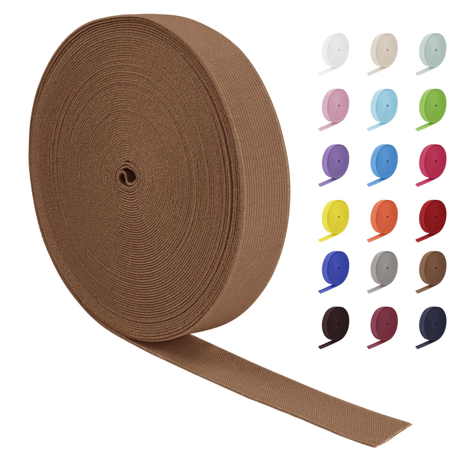 LEREATI Wide Elastic for Sewing Waistband 3/4 Inch x 17.5 Yards Flat Knit Elastic Band for Sewing, Stretch Strap Thick Ribbon Tape for Pants Waist,