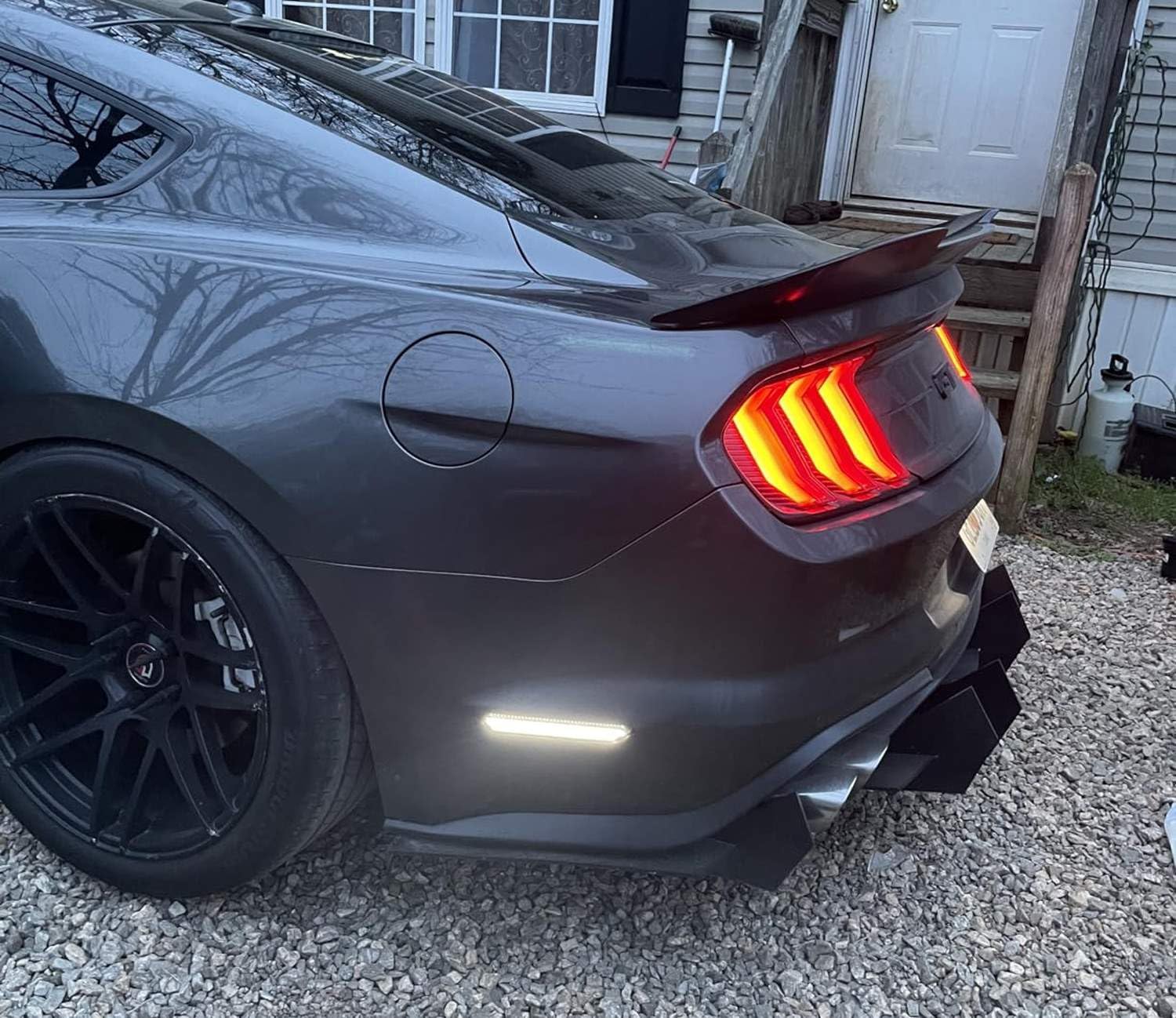 iJDMTOY Semi-Clear Lens Xenon White Full LED Rear Side Marker Light Kit Compatible With Ford 2015-2023 Mustang, Powered by 48-SMD LED, Replace OEM Back Red Sidemarker Lamps