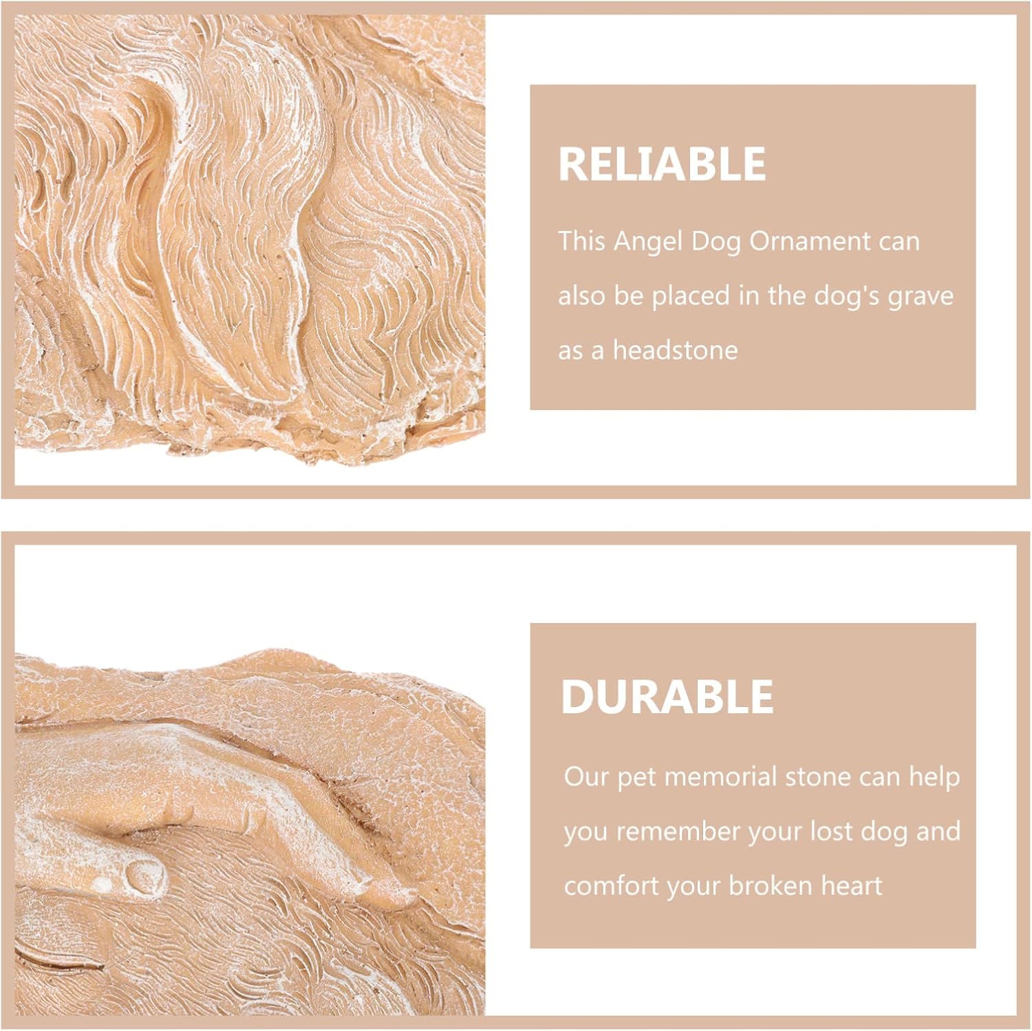 Pet Memorial Stone for Dog Figurine Resin Tombstone Outdoor Pet Grave Marker for Remembering Your Beloved Dog