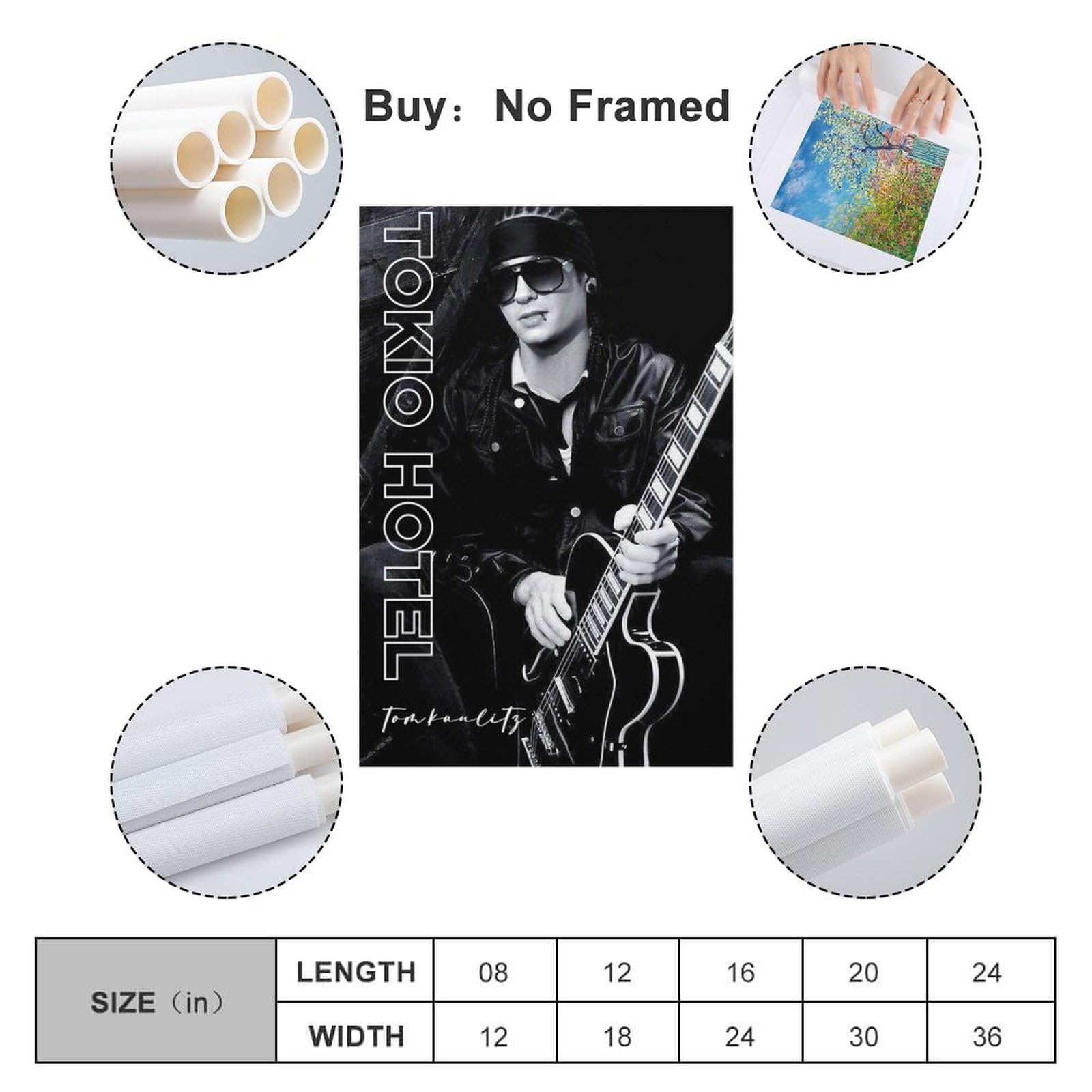 ZXHJDS Tom Kaulitz Poster Imperméable - Décoration Murale