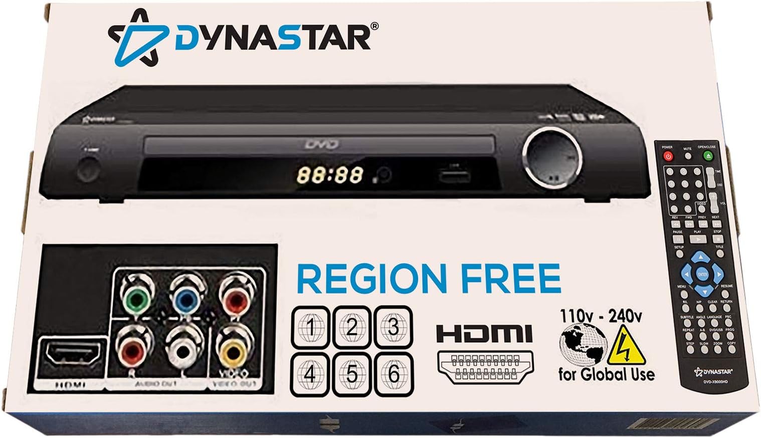 Region Free DVD Player Dynastar DVDX9000HD with HDMI