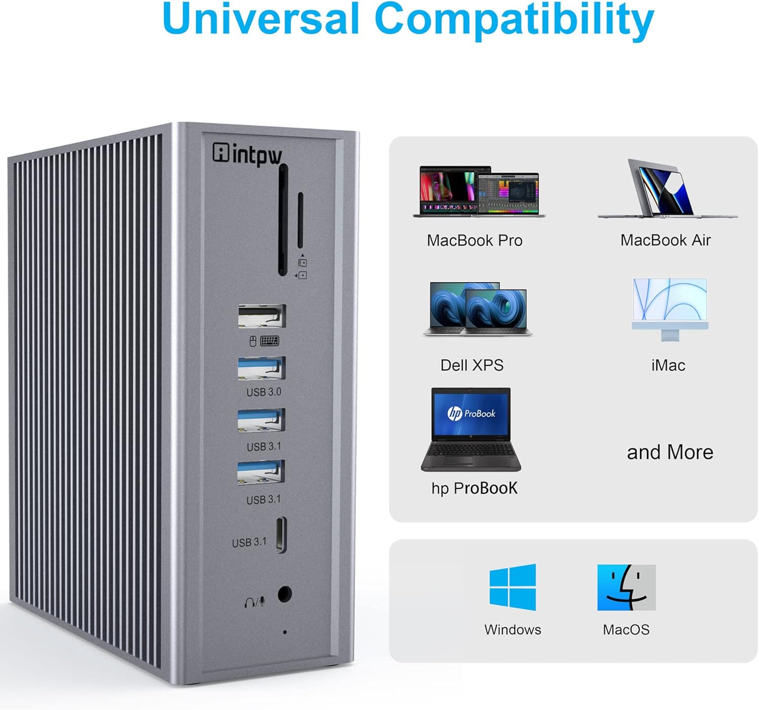 Buy INTPW USB C Docking Station 4K Triple Monitor, 16 in 1 Laptop