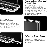 Vista 4 de Soporte de letrero acrílico de 8.5 x 11 pulgadas, soporte vertical en forma de T, soporte de escritorio transparente de doble cara, soporte