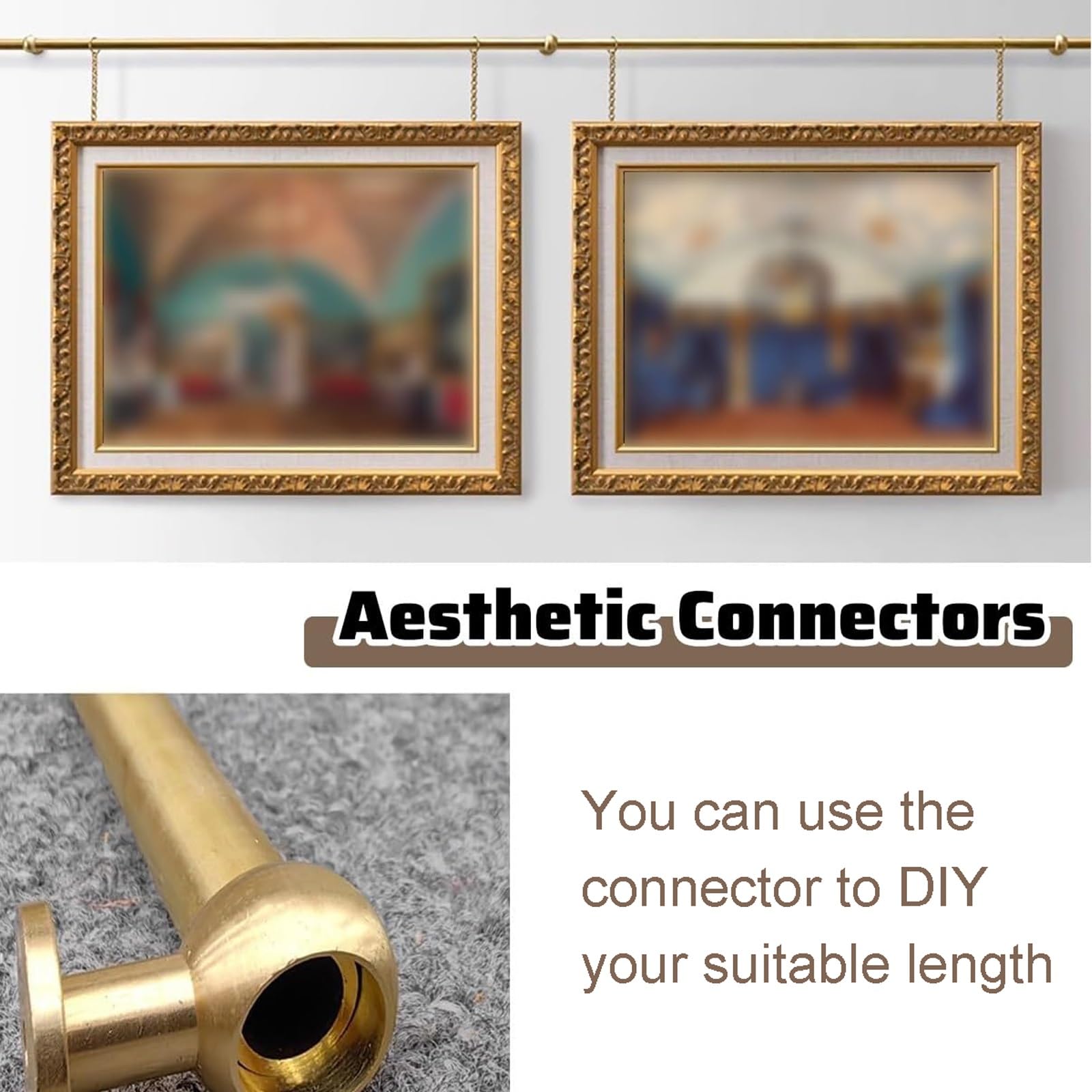 Sistema per appendere quadri, kit di guide per galleria d'arte per interni, ganci da parete in metallo e catena per decorazione domestica e musei