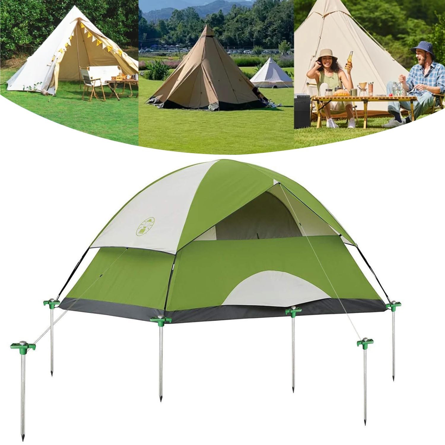 BetterJonny Zeltheringe, 17,8 cm, rostfrei, Familien-Pop-Up-Haushalt, strapazierfähig, verzinktes Metall, Zeltheringe, Gartenklammern, Bodenstifte, Camping, Zaunhaken, 20 Stück