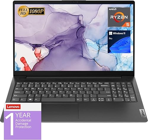 Lenovo Computadora portátil V15, pantalla FHD de 15.6 pulgadas, procesador AMD Ryzen 5 5500U Hexa-core (Beat Intel i7-1065G7), 16 GB de RAM, 1 TB