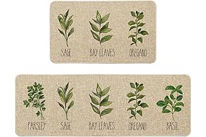Artoid Mode Parsley Sage Herb Green Kitchen Rug Set