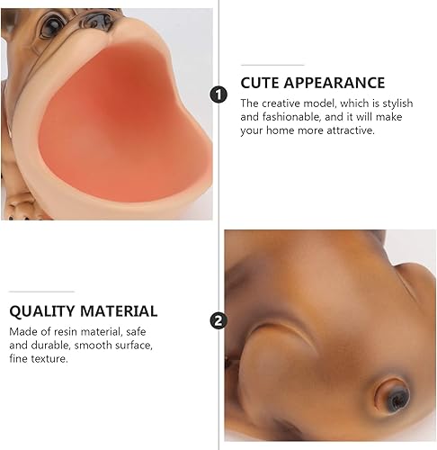 Miniatura 5 de Garneck Cuenco de almacenamiento de llaves, figuras de perro y cachorro, cuenco de almacenamiento de llaves de boca grande, figura de resina, plato