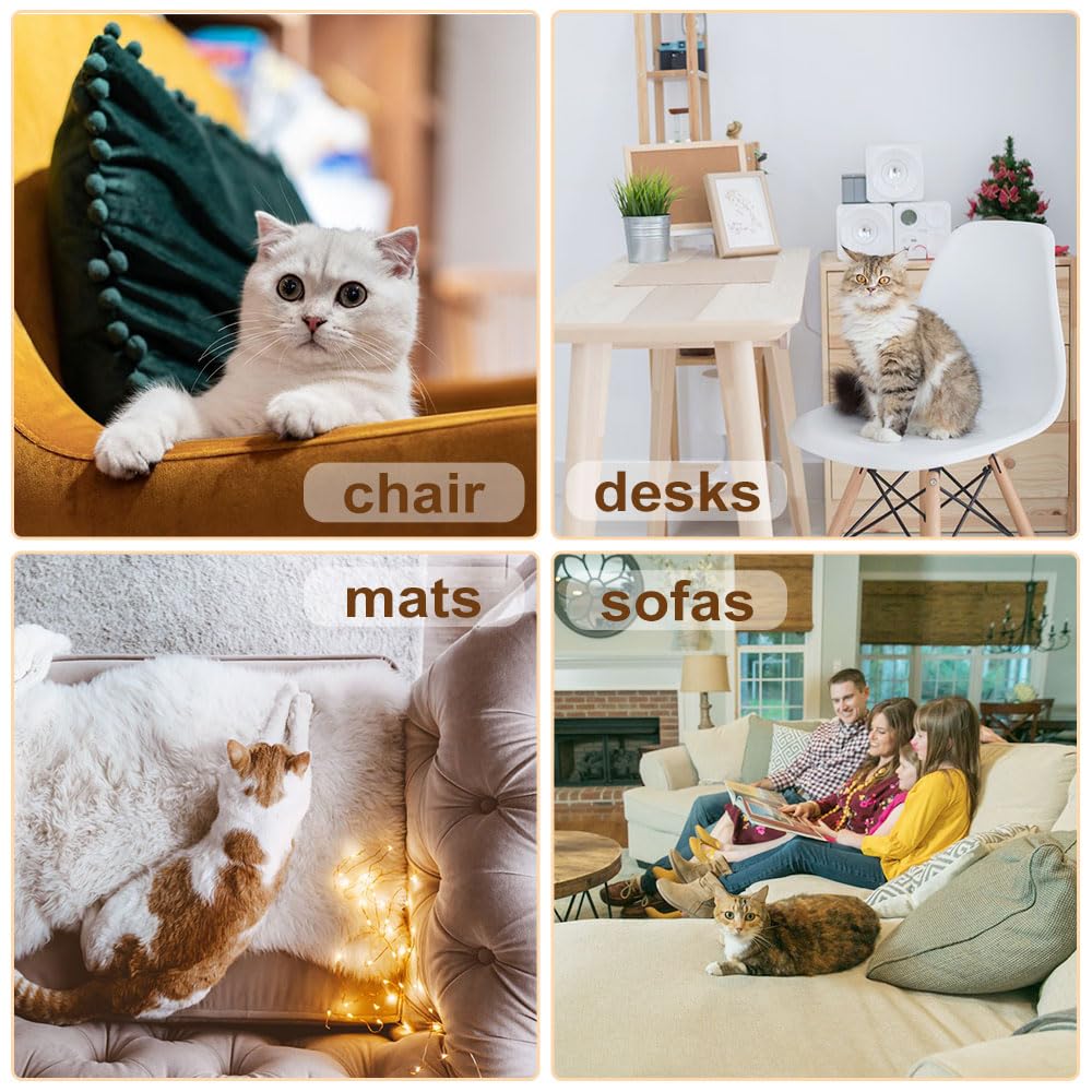 12 Piezas Protector de Muebles Adhesivo para Gatos con Tornillos Cinta Anti Arañazos para Gatos Protector De Muebles Gatos Funda Autoadhesiva Transparente Para Sofás,Colchones,Puertas,Paredes