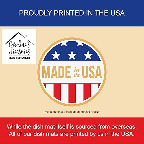 Miniatura 7 de Caroline's Treasures 7513DDM Bloodhound - Tapete de secado de platos absorbente para encimera de cocina, tapete escurridor de platos para encimera,
